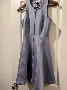 Bar III Lavender Zip-Front Sleeveless Dress